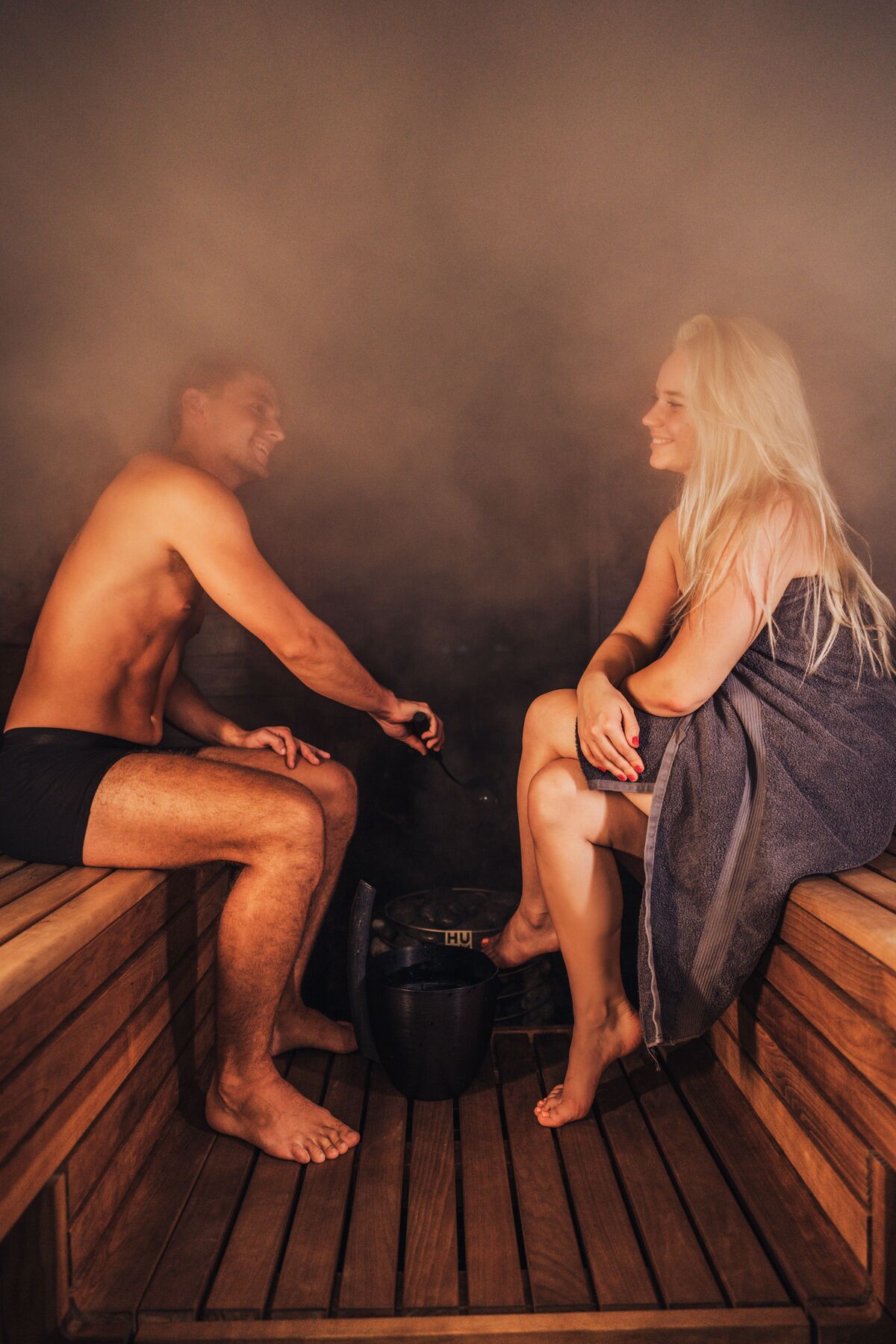 Warme sfeer in de sauna
